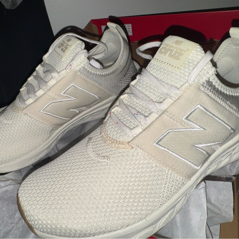 New Balance Women's Cream Athletic Shoes